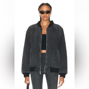 EB Denim Lombardi zip Jacket black bomber canvas Carhartt FWRD NWT Sz S $595